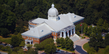 Mid-Year Budget Amendment Approved, With No New Cost to Taxpayers An aerial image of Roswell City Hall