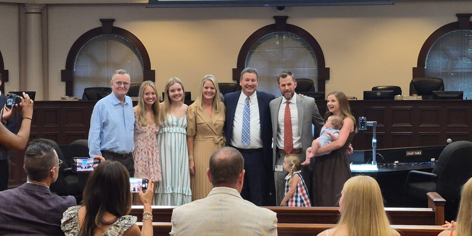 Mayor and Council Meeting Recap: Aug. 24, 2026 The photo shows City Attorney David Davidson and Assistant Attorney Joseph Cusack being recognized at the City Council Meeting.